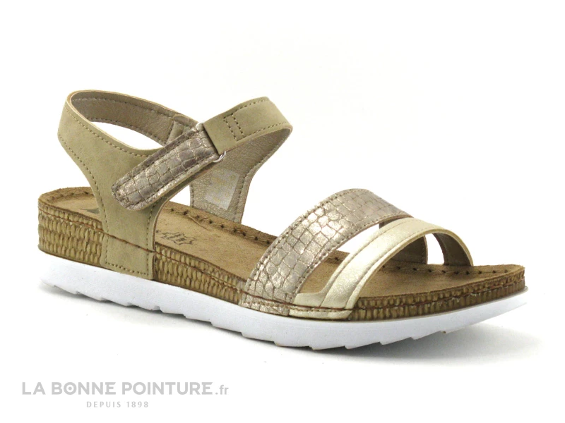 Morans MONFRAIS Platine - Sandale Beige Et Or Femme 6 Morans MONFRAIS Platine - Sandale Beige Et Or Femme – Image 4