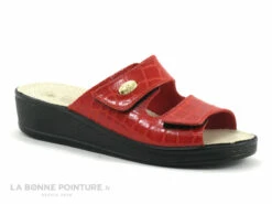 Sanital Light 1475 Rouge Croco - Mule Femme Reglable 2 Scratches