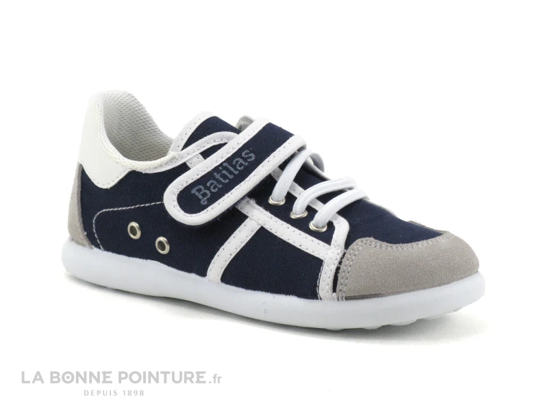 Batilas 394 001 - Basket GARCON Toile Bleu Marine Avec Scratch 3 Batilas 394 001 - Basket GARCON Toile Bleu Marine Avec Scratch
