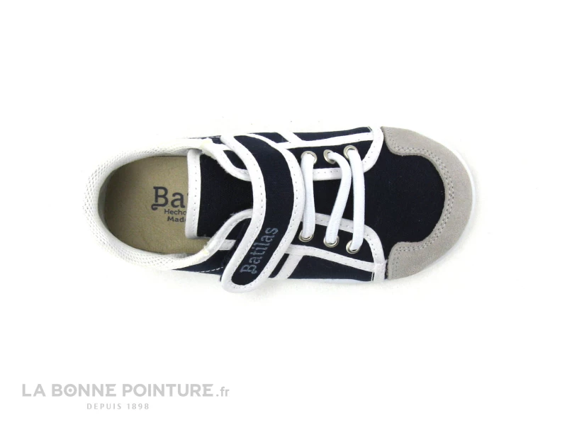 Batilas 394 001 - Basket GARCON Toile Bleu Marine Avec Scratch 6 Batilas 394 001 - Basket GARCON Toile Bleu Marine Avec Scratch – Image 4