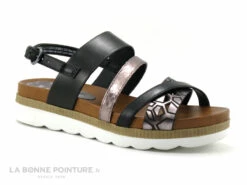 Marco Tozzi 2-28440-26 - Noir - Metallise - Sandale Femme