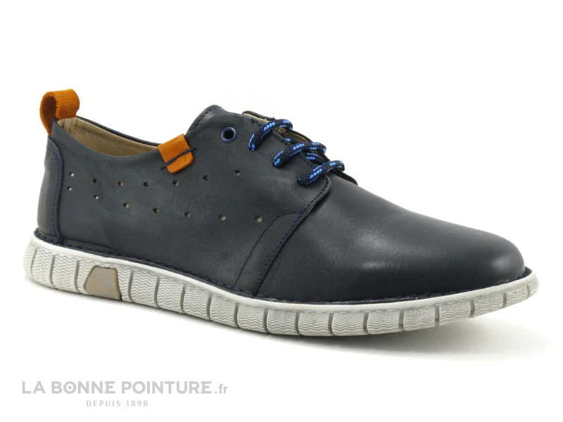 Brans 13366 Bleu Marine - Orange - Chaussure Derbi Homme 7 Brans 13366 Bleu Marine - Orange - Chaussure Derbi Homme – Image 5