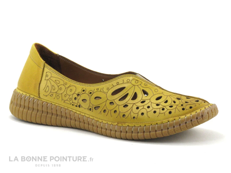 Karyoka RITA Jaune - Ballerine Perforee Femme Cuir Jaune 3 Karyoka RITA Jaune - Ballerine Perforee Femme Cuir Jaune