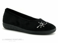 Koyuk Dinamic 614003 Noir - Fleurs Argent - Chausson Ballerine