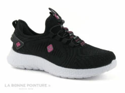 Streeter BRAIL Noir - Basket Slip On Femme - Maille Noire