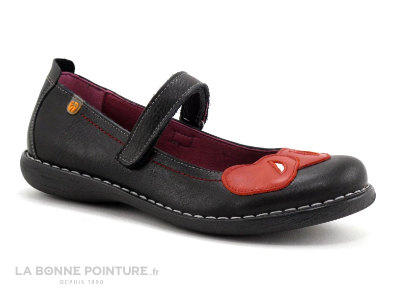 Jungla 6790 Noir - Coeurs Rouges - Ballerine Velcro 7 Jungla 6790 Noir - Coeurs Rouges - Ballerine Velcro – Image 5