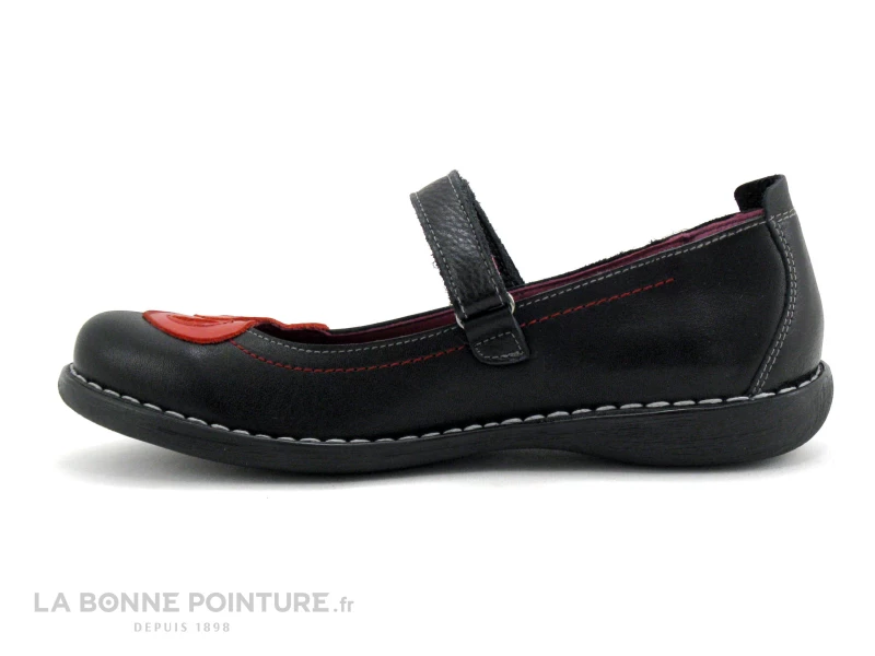 Jungla 6790 Noir - Coeurs Rouges - Ballerine Velcro 5 Jungla 6790 Noir - Coeurs Rouges - Ballerine Velcro – Image 3