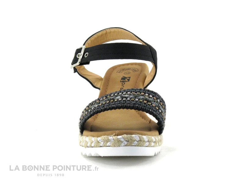 Morans TREMEUR Noir - Perles Brillantes - Sandale Talon Compense 4 Morans TREMEUR Noir - Perles Brillantes - Sandale Talon Compense – Image 2