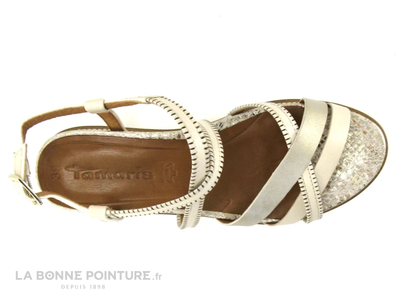 Tamaris 1-28207-28 Ivory - Brides Croisees - Sandale Femme 8 Tamaris 1-28207-28 Ivory - Brides Croisees - Sandale Femme – Image 6