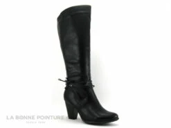 Dees Shoes CASTINA Noir - Botte Noire Talon Haut