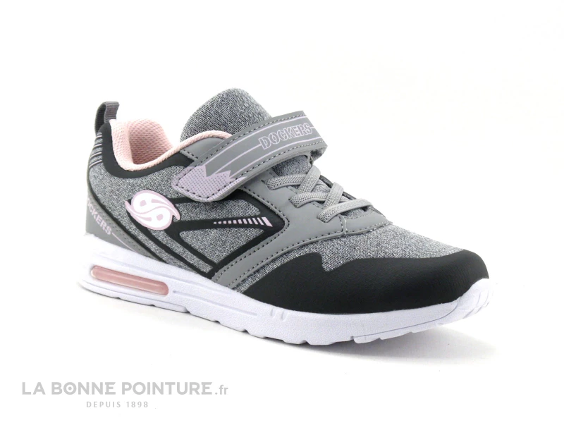 Dockers 48BT601 Basket Grise Rose Fille - Elastique Et Velcro 3 Dockers 48BT601 Basket Grise Rose Fille - Elastique Et Velcro
