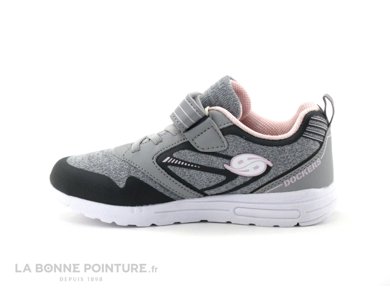 Dockers 48BT601 Basket Grise Rose Fille - Elastique Et Velcro 5 Dockers 48BT601 Basket Grise Rose Fille - Elastique Et Velcro – Image 3