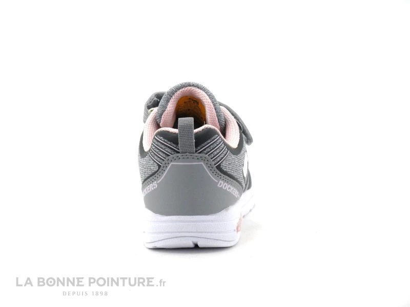 Dockers 48BT601 Basket Grise Rose Fille - Elastique Et Velcro 6 Dockers 48BT601 Basket Grise Rose Fille - Elastique Et Velcro – Image 4