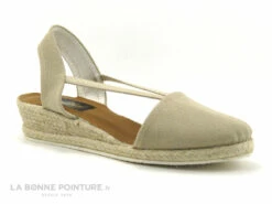 Ludiher 365 Beige - Espadrille Compensee En Toile Beige