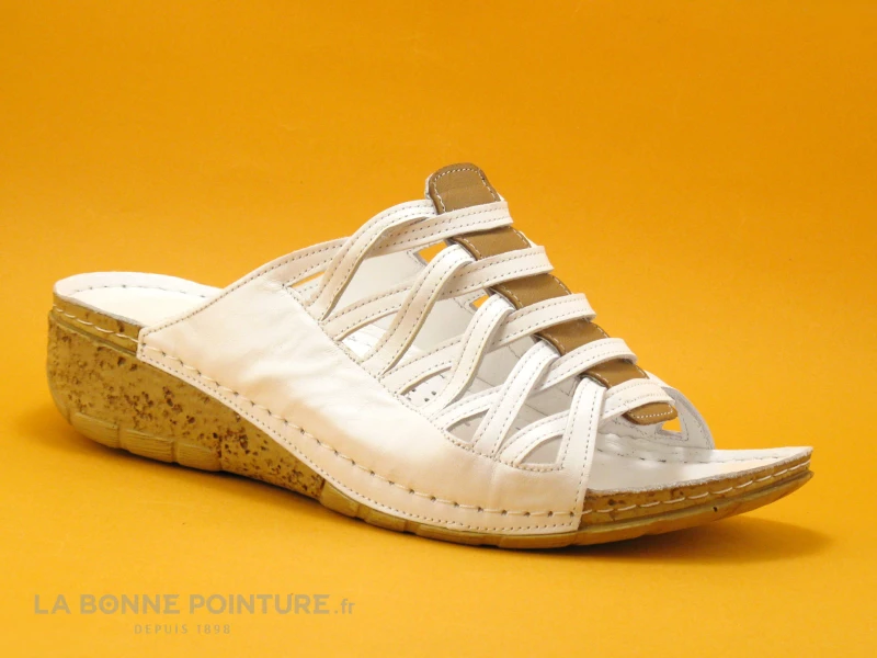 Karyoka DADOU Blanc - Mule Femme - Talon Compense 6 Karyoka DADOU Blanc - Mule Femme - Talon Compense – Image 4