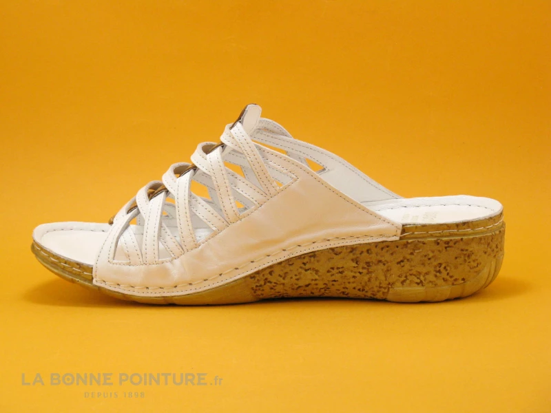 Karyoka DADOU Blanc - Mule Femme - Talon Compense 5 Karyoka DADOU Blanc - Mule Femme - Talon Compense – Image 3