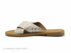 The Divine Factory HW4625 Blanc Argent Beige - Mule Plate Femme -LA BONNE POINTURE Soldes cd24607c73b9e66c561f35ea11d5d5ef img 9957.jpg 171451