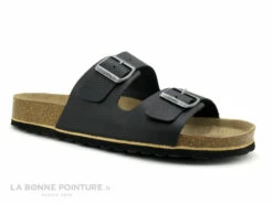 Autenti 713195 Noir - Mule Anatomique Homme 2 Brides